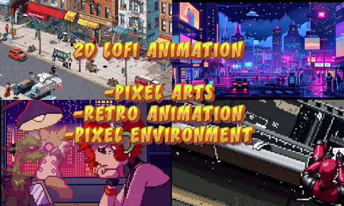 Retro 8bit 16bit pixel art characters maken, lofi animatie, sprite ...