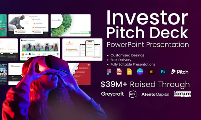 do investor pitch deck design and powerpoint presentation