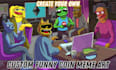 draw custom funny crypto meme coin art for your memecoin website, social media