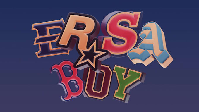 design custom 3d varsity typography with multistyle letters
