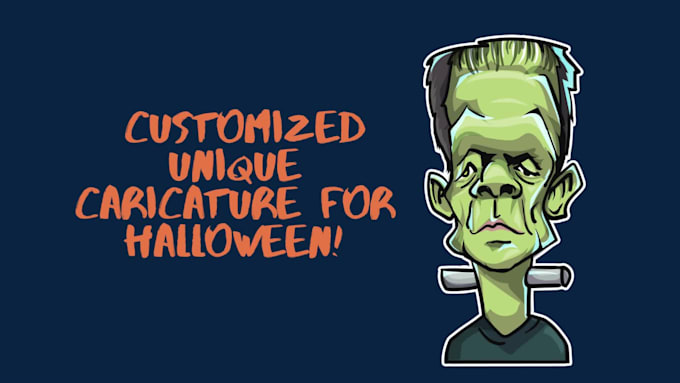 draw your caricature halloween party invitation card
