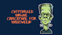 draw your caricature halloween party invitation card