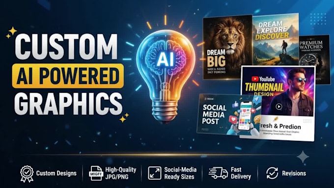 design custom ai posters, banners, social media graphics at a discounted price