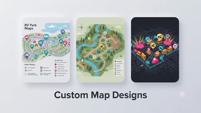 create rv park map event map campground map parking map in vector illustrator