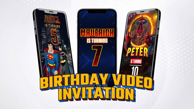 create a birthday video invitation of superheroes