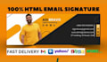 create professional HTML email signature with logo and links