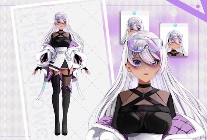 draw and rig female furry 2d vtuber model, live2d model rigging,3d vtuber avatar