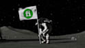 make astronaut moon flag logo reveal animation