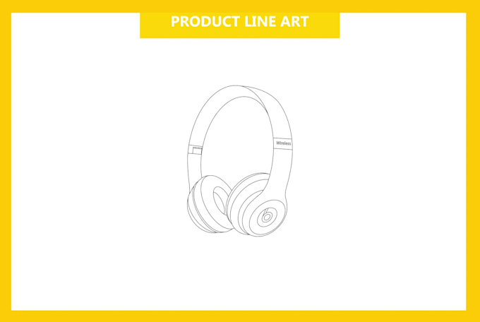 do line art drawing, product outline, technical drawing