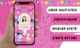 create pink bluey birthday party invitation video