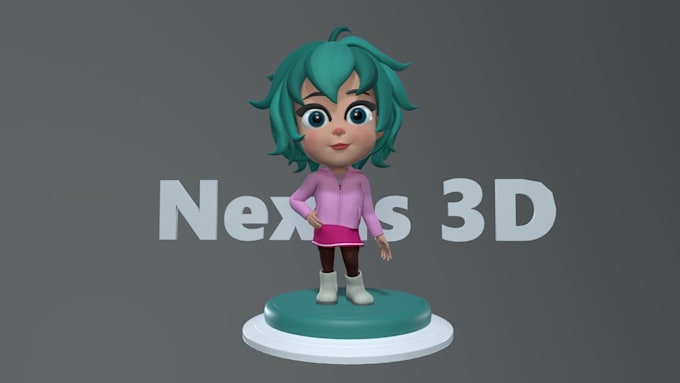 do stylized cute cartoon 3d character modeling and rendering