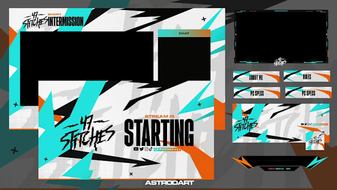 design custom stream overlay for twitch and youtube