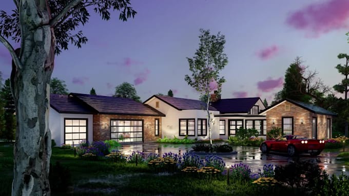 create sketchup model and render in lumion, vray, walkthrough