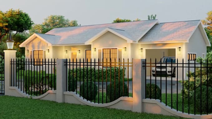 draw house plan, design 2d floor plan and 3d rendering on chief architect