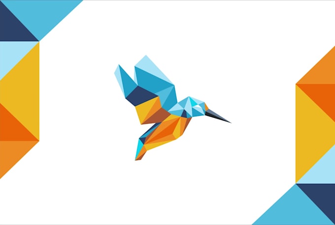 design a fantastic polygonal and origami bird logo