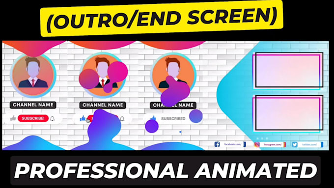 do youtube end screen outro unique and professionally animated