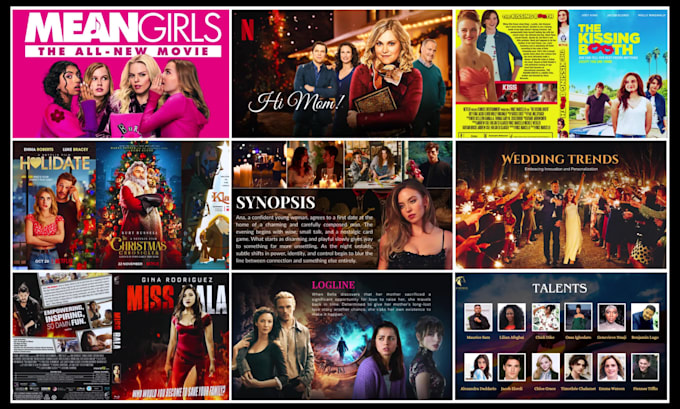 design attractive film pitch deck presentation, epk, posters and tv series