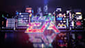 design a neon cyberpunk glitch logo intro for youtube or twitch