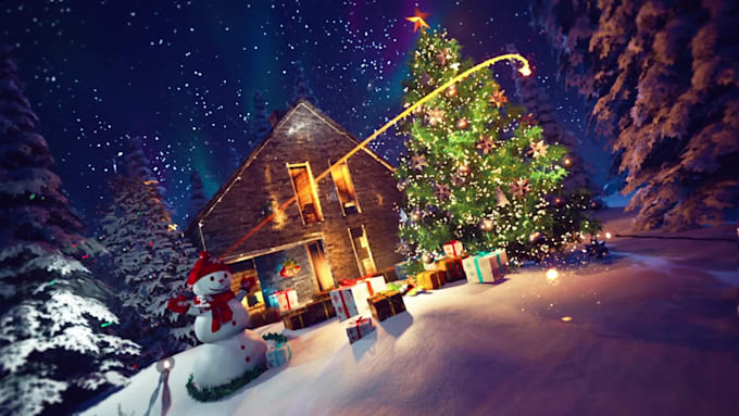 put your logo text in christmas greeting video 3