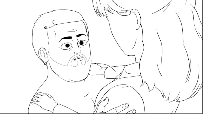 create 2d traditional animation, frame by frame, line art, character animation