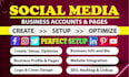create setup and optimize professional social media accounts for your business
