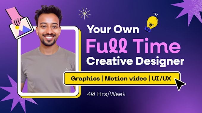 be your full time monthly graphics motion video and uiux designer