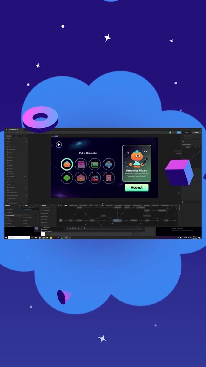 create web animation , lottie, rive GIF