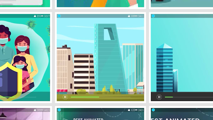 create 2d animated cartoon explainer videos for you