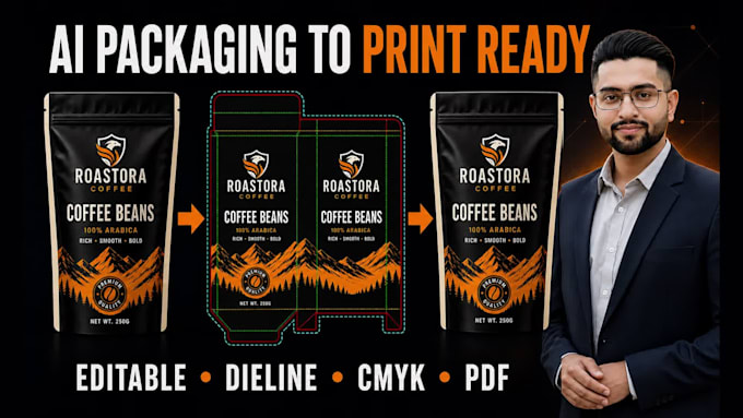 convert ai generated packaging into editable print ready vector dieline files