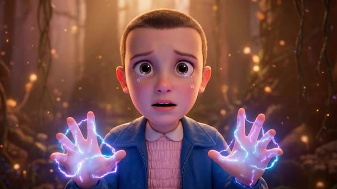 make pixar style 3d cartoon character and ai animation