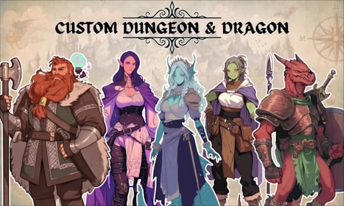 Draw fantasy character dnd, monster character and dnd party by ...