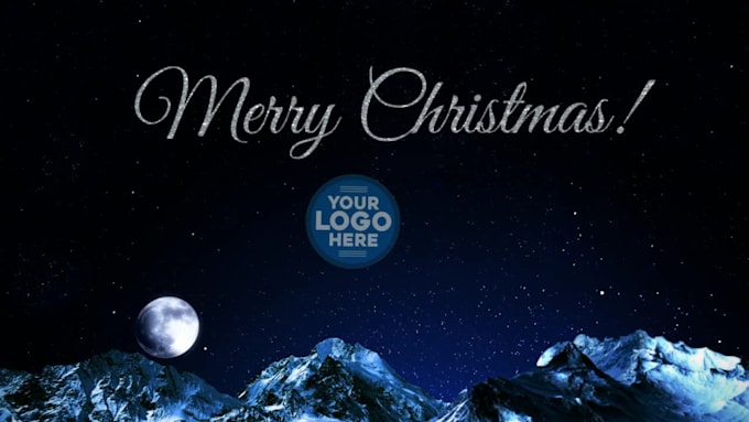 put logo and text christmas greetings video