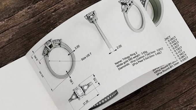 create 3d jewelry cad design for manufacturing