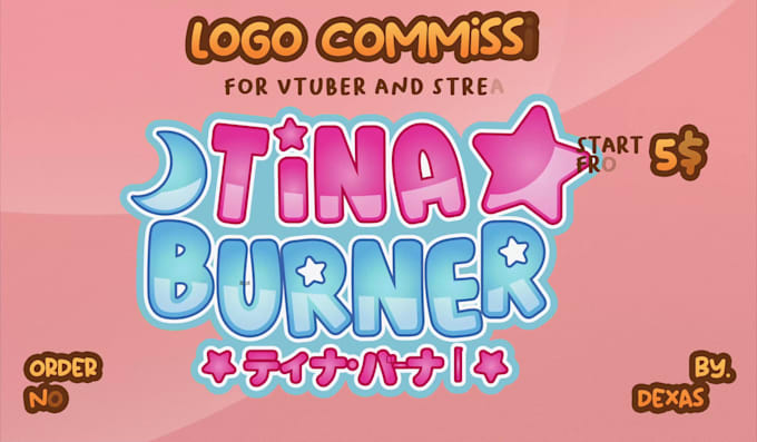 create custom cute kawai logo text for vtuber, twitch streamers