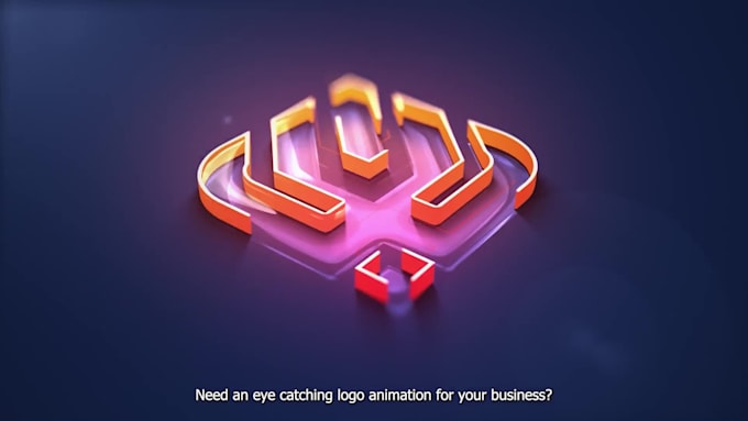 create this 3d glowing logo animation