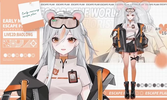 draw and rig vtuber model anime live2d vtuber model male female vtuber streaming