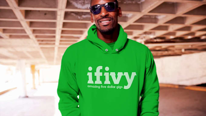 create a 65sec hoodie video mockup using male model african american