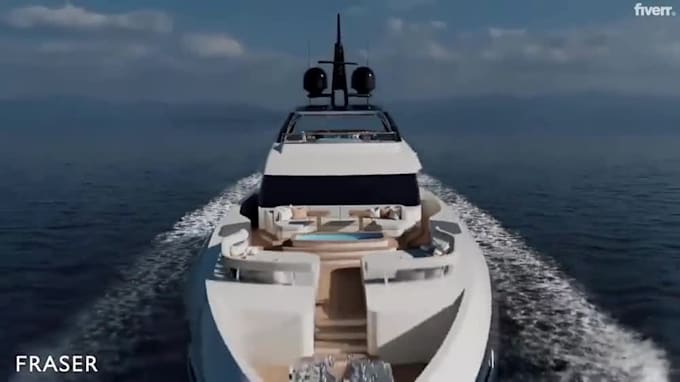 Render cgi 3d yacht animation, 3d boat design, 3d ship modeling and ...
