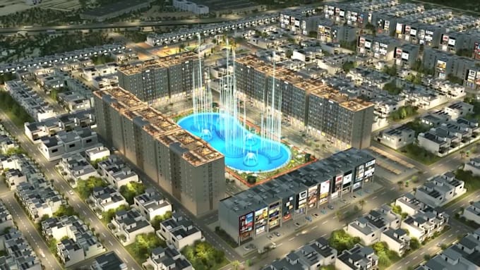 3d architectural master and urban plan, site plan, town plan