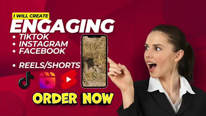 create engaging tiktok instagram facebook reels and shorts for you