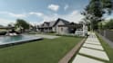 design backyard, patio, garden, pool, landscape and 3d renderings