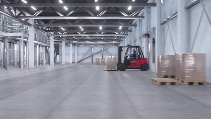 create 3d industrial animation factory warehouse automation logistic cgi video