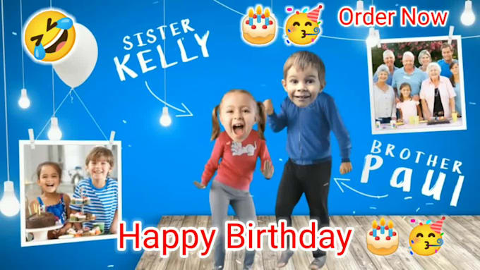 make your happy birthday wishing video with family photos
