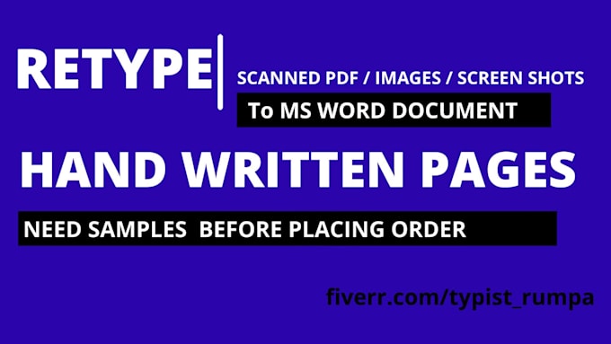 do fast typing job, as professional typist in 24 hours