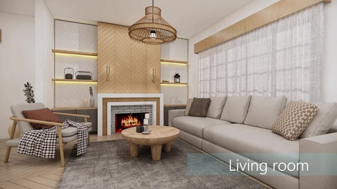 create realistic 3d interior design and rendering