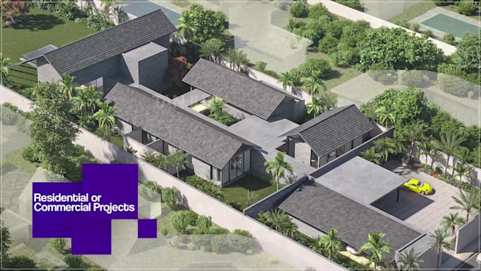 photorealistic 3d exterior rendering of your project