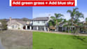 replace grass, blue sky professionally fast turnaround