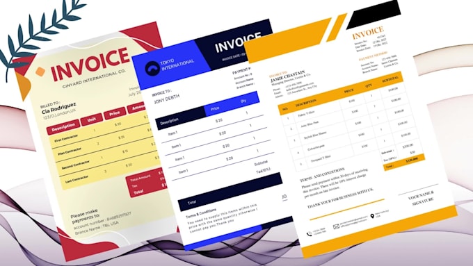make professional invoice design,price list within 12 hours