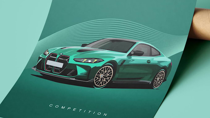 do modern car poster, hyper car vector poster, or super car poster