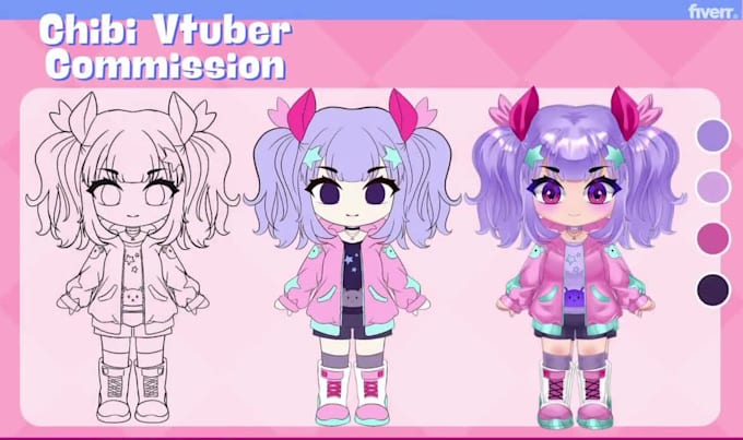 draw pixel anime model chibi vtuber 3d vtuber pixel live2d rigging for streaming